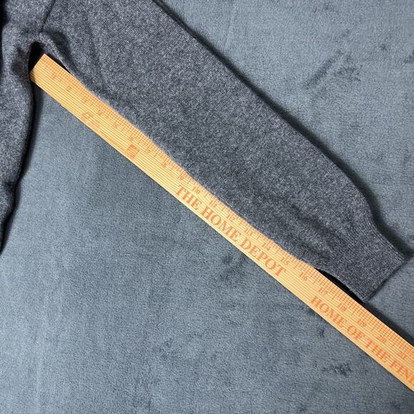 Saks Fifth Avenue Cashmere Sweater Size Small Grey Ruffle Detail - Picture 8 of 9